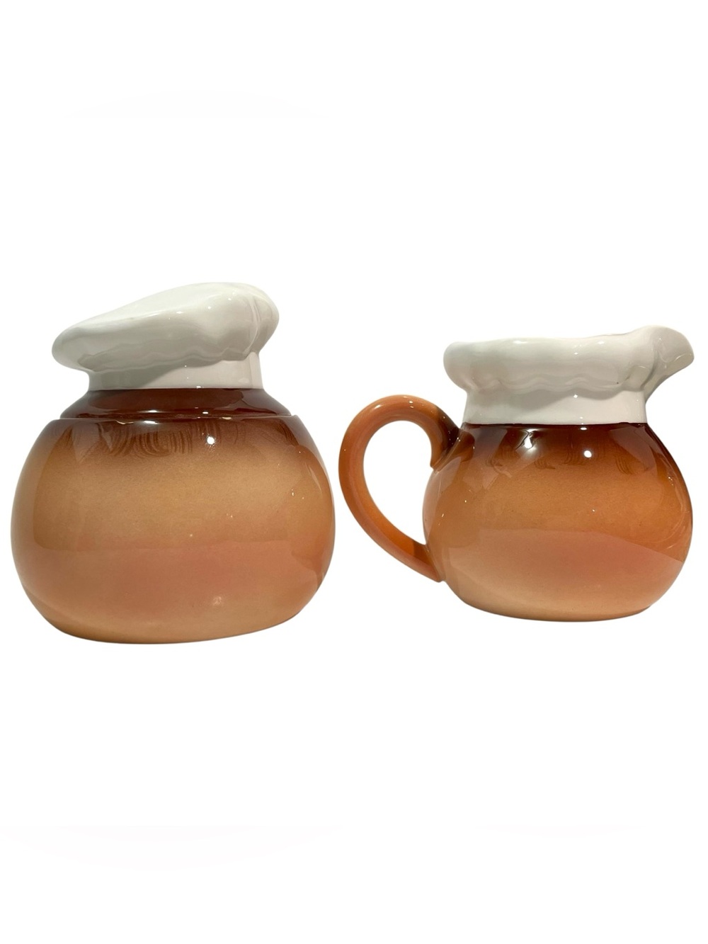 Vintage 1950s Ucagco Chef Creamer and Sugar Set "Oh My, A Fly..." Series Kitschy - Picture 3 of 9